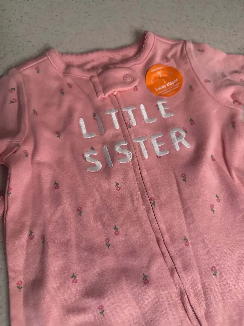 Carter's Just One You Baby Girl Floral Little Sister Zip-Up Sleeper 6 Months